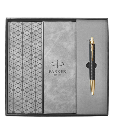 Set Parker IM Premium Negru GT – pix în casetă + mapă plic Parker